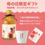 母の日ギフト・誕生日プレゼント 梅酒早春・オリジナルグラスセット（送料込み）