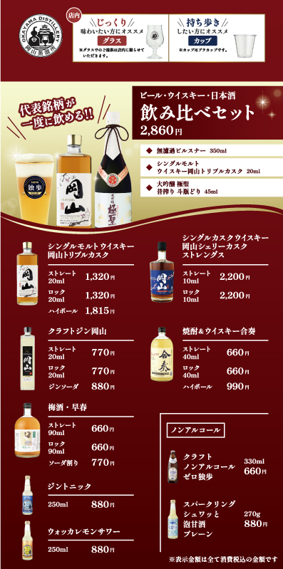 蒸留酒メニュー